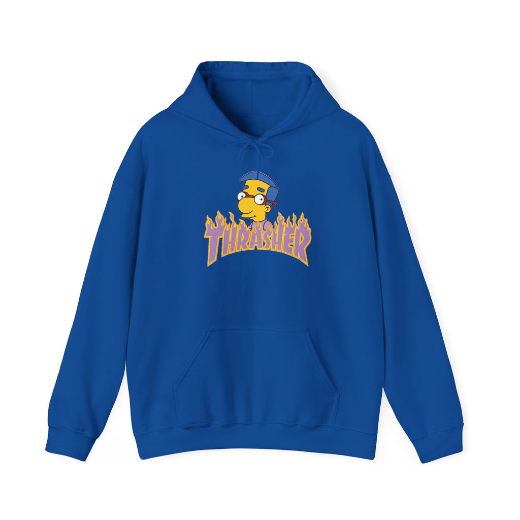 Thrashed Milhouse Graphic Hoodie – Skate Punk Cartoon Pullover