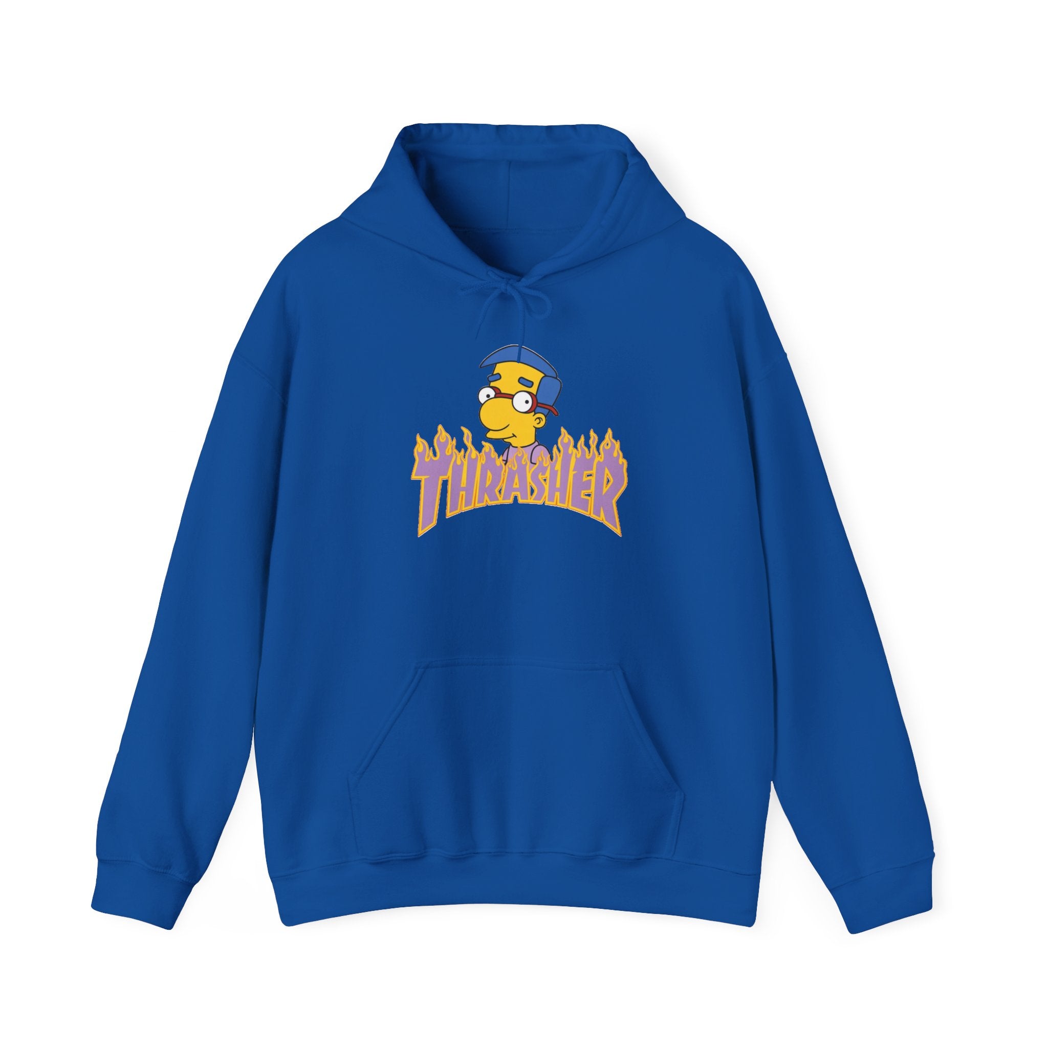 Thrashed Milhouse Graphic Hoodie – Skate Punk Cartoon Pullover