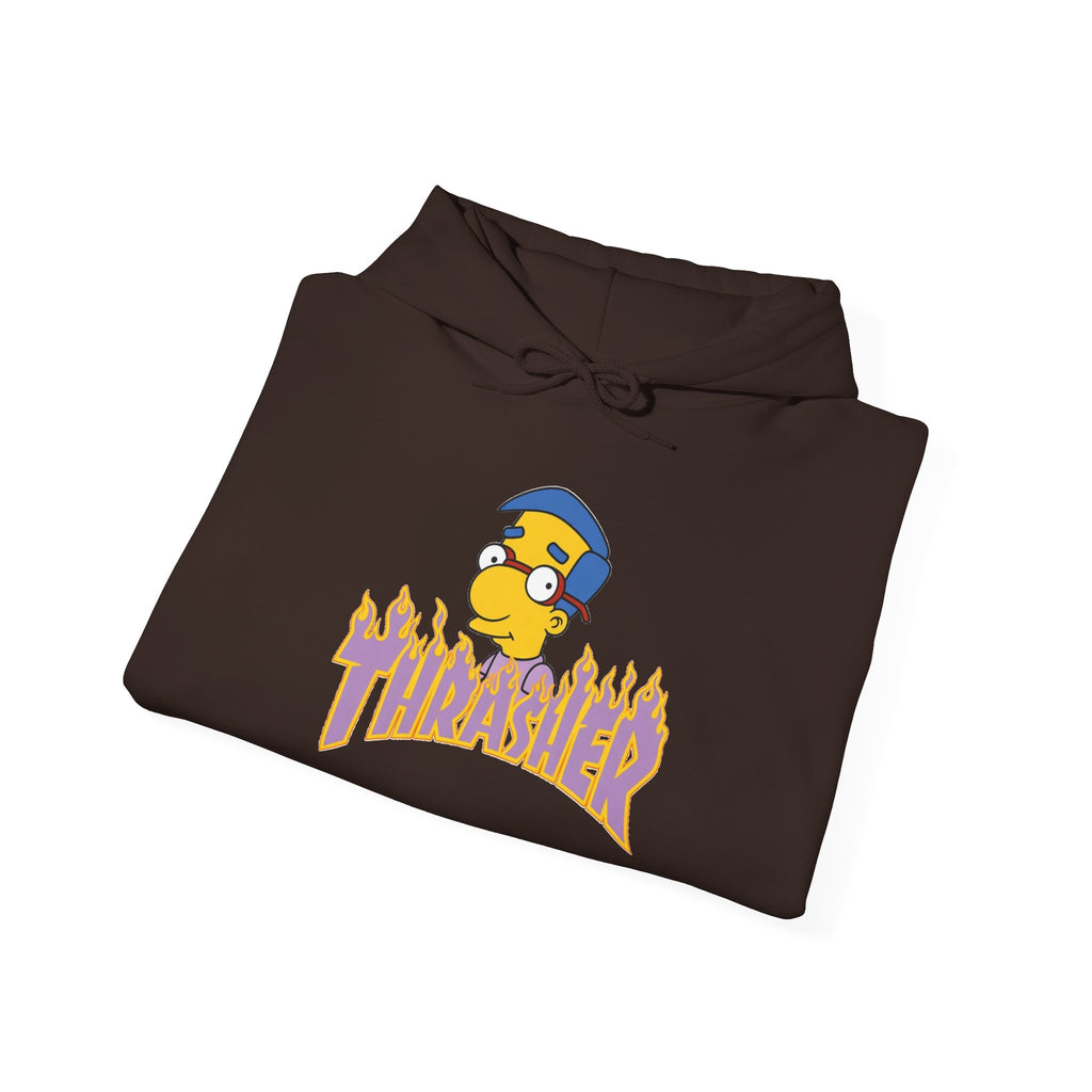 Thrashed Milhouse Graphic Hoodie – Skate Punk Cartoon Pullover