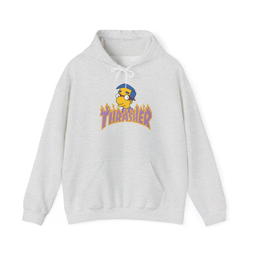 Thrashed Milhouse Graphic Hoodie – Skate Punk Cartoon Pullover