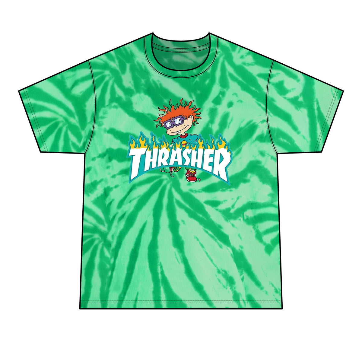 Thrashed Charles | Tie-Dye Graphic T-Shirt | Bootleg Retro Cartoon Mashup Streetwear Tee