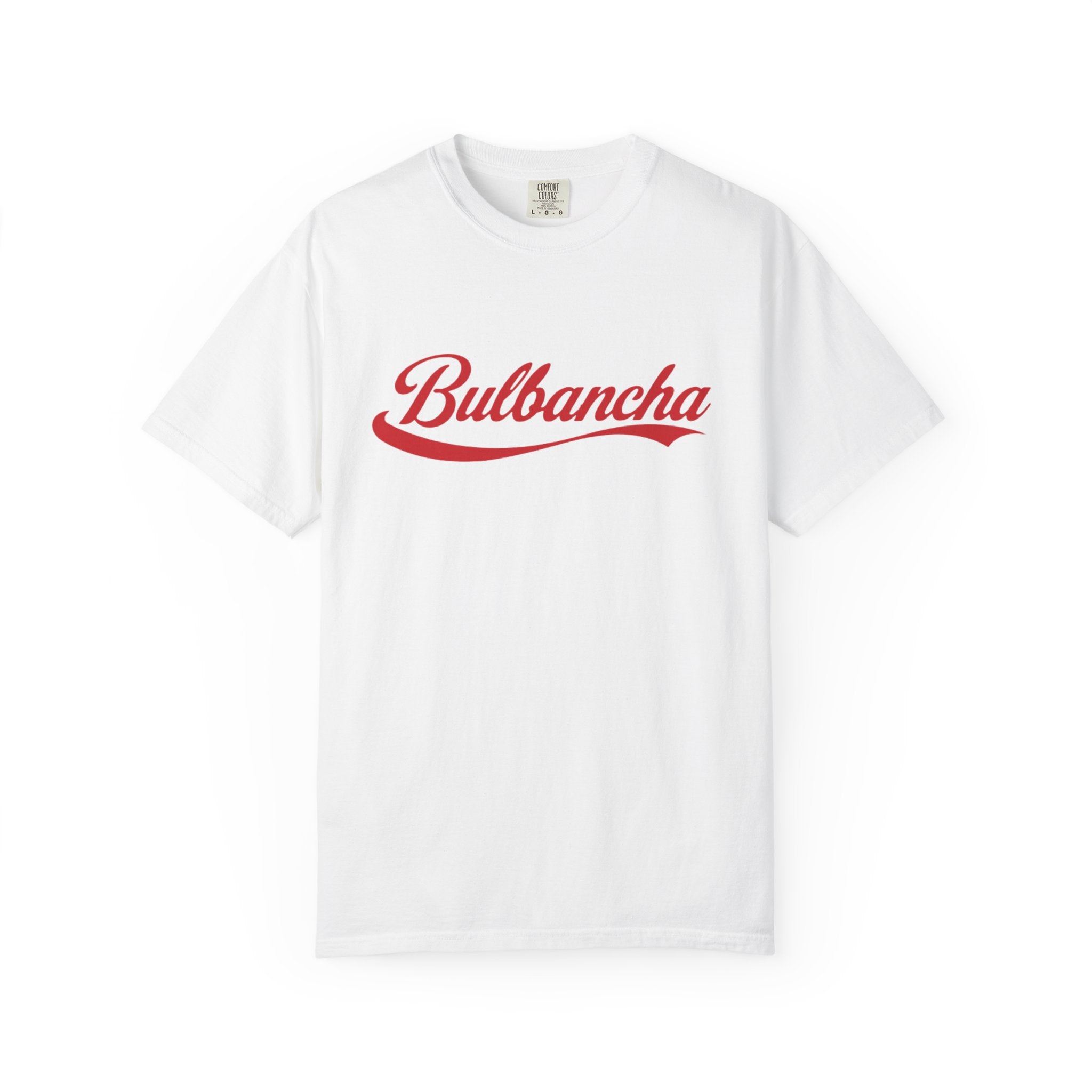 Bulbancha Script T-Shirt | New Orleans Street Name Tee | Classic Red Cola Script Graphic Shirt | NOLA Cultural Apparel | Unisex Cotton Tee