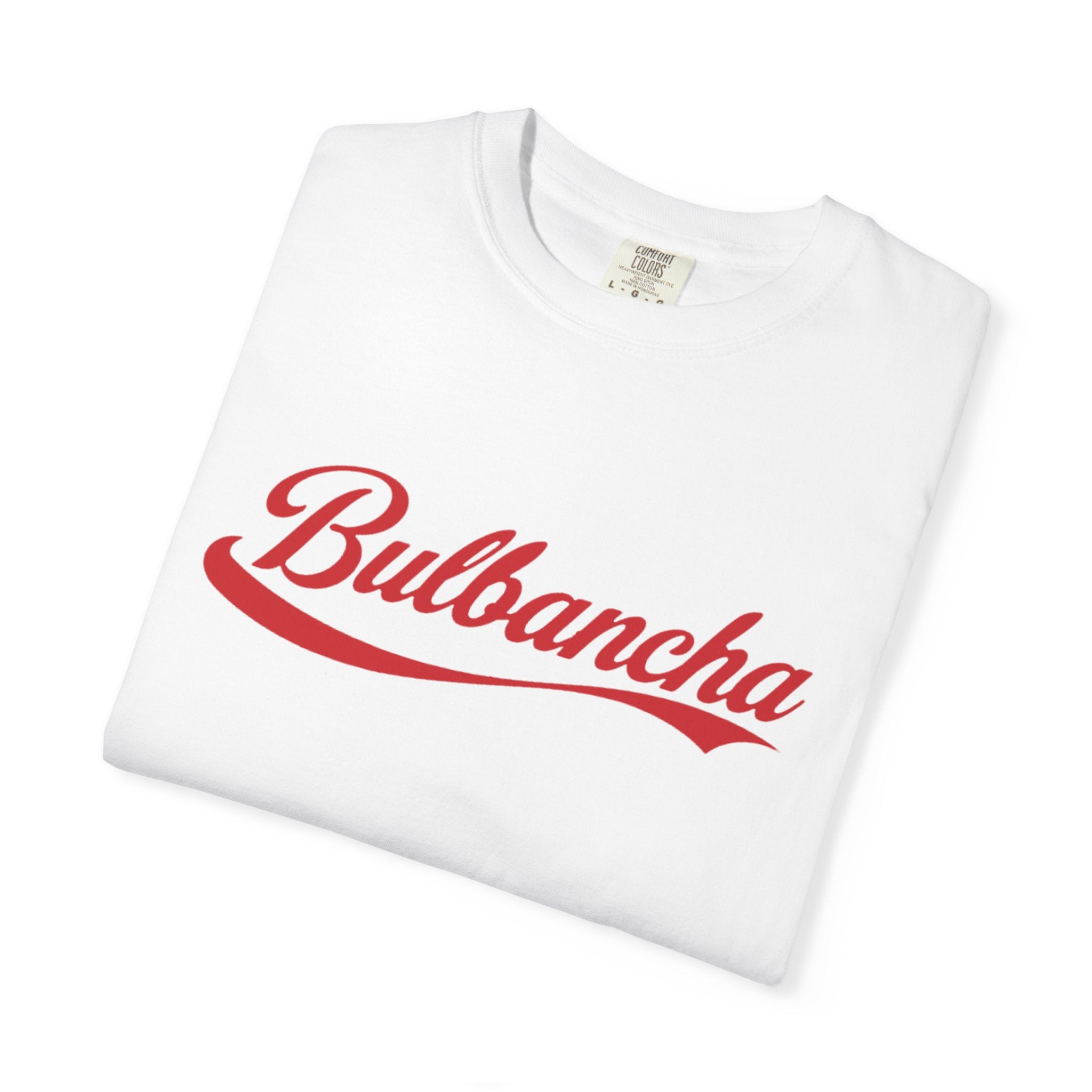 Bulbancha Script T-Shirt | New Orleans Street Name Tee | Classic Red Cola Script Graphic Shirt | NOLA Cultural Apparel | Unisex Cotton Tee