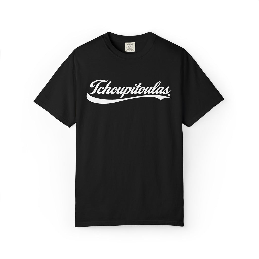 Tchoupitoulas Script T-Shirt | New Orleans Street Name Tee | Classic Cola Script NOLA Shirt | Black or White Unisex Graphic Tee