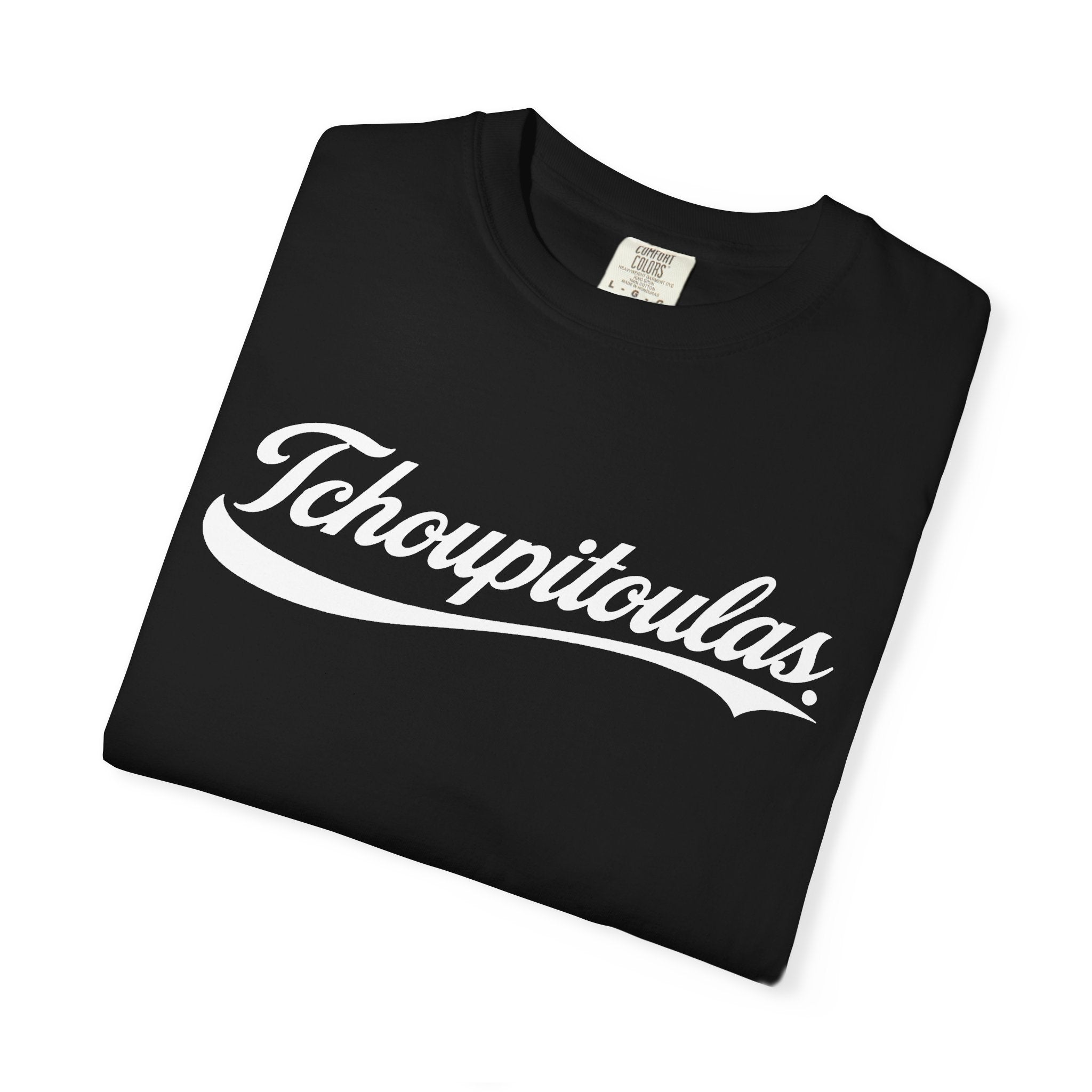 Tchoupitoulas Script T-Shirt | New Orleans Street Name Tee | Classic Cola Script NOLA Shirt | Black or White Unisex Graphic Tee