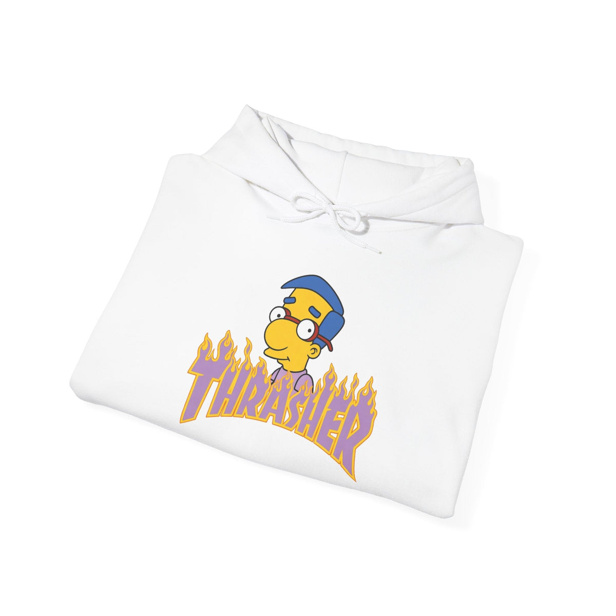 Thrashed Milpool Graphic Hoodie – Skate Punk Cartoon Pullover