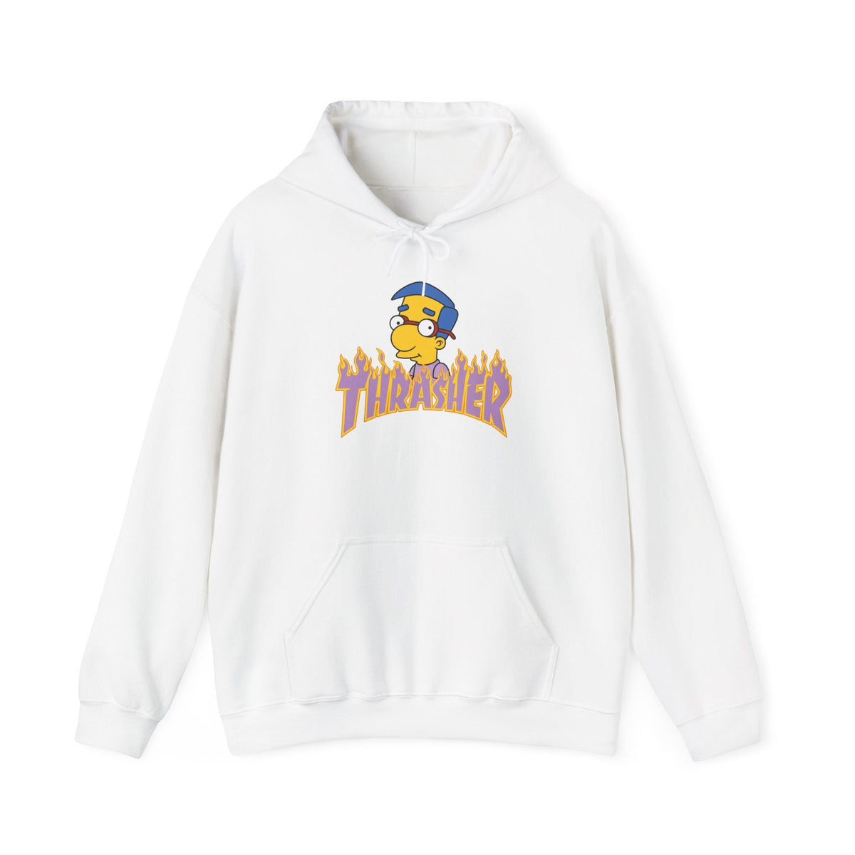 Thrashed Milpool Graphic Hoodie – Skate Punk Cartoon Pullover