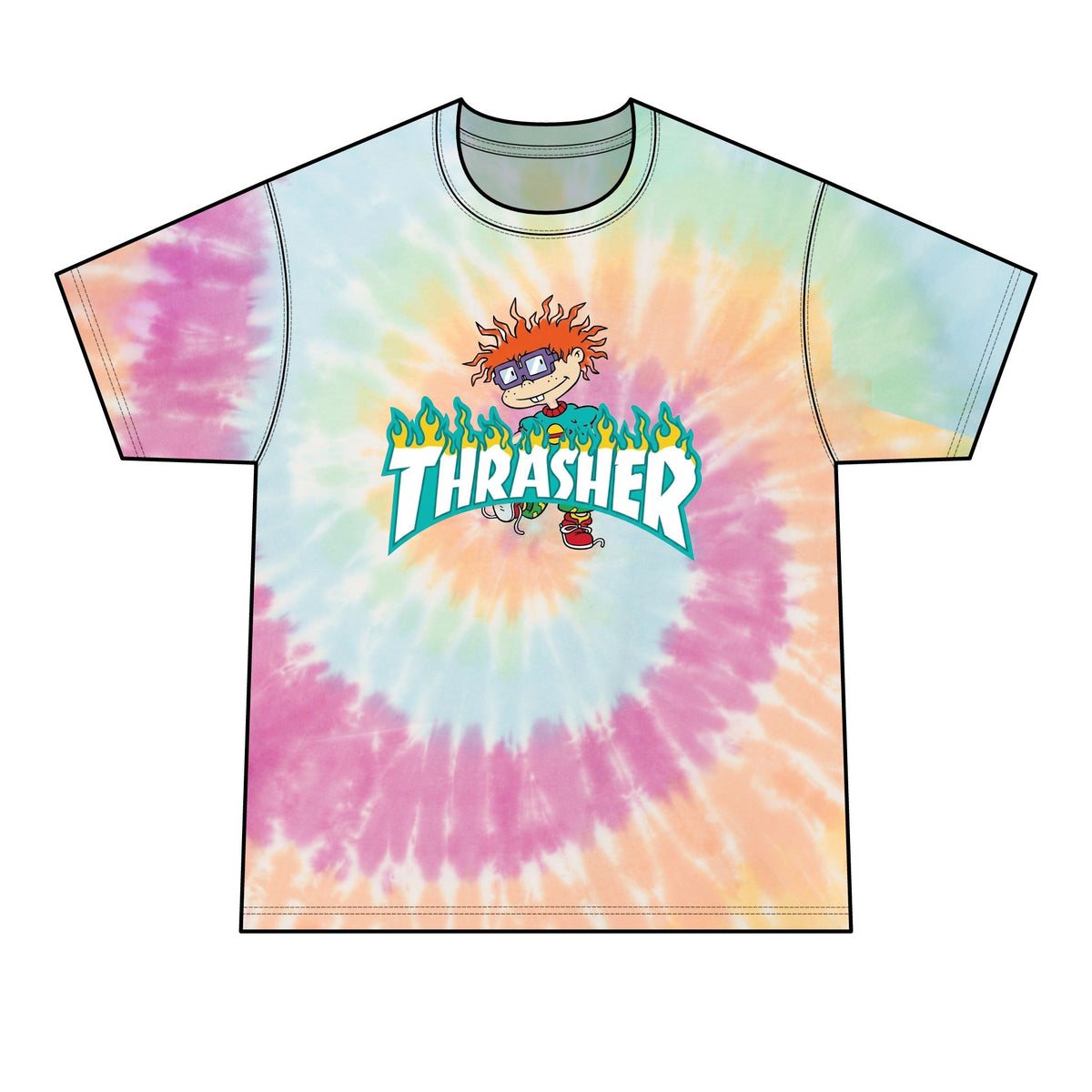 Thrashed Charles | Tie-Dye Graphic T-Shirt | Bootleg Retro Cartoon Mashup Streetwear Tee