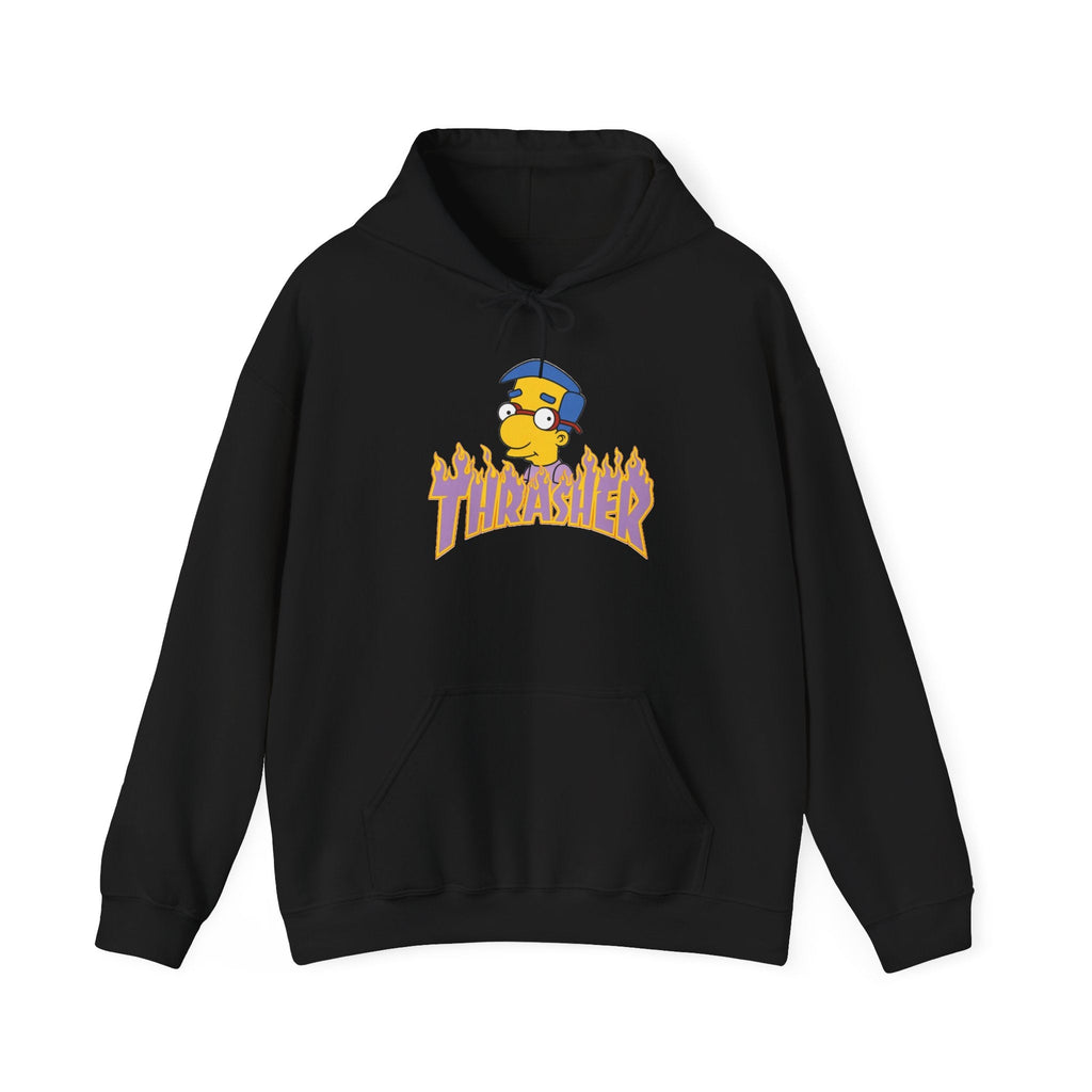 Thrashed Milpool Graphic Hoodie – Skate Punk Cartoon Pullover