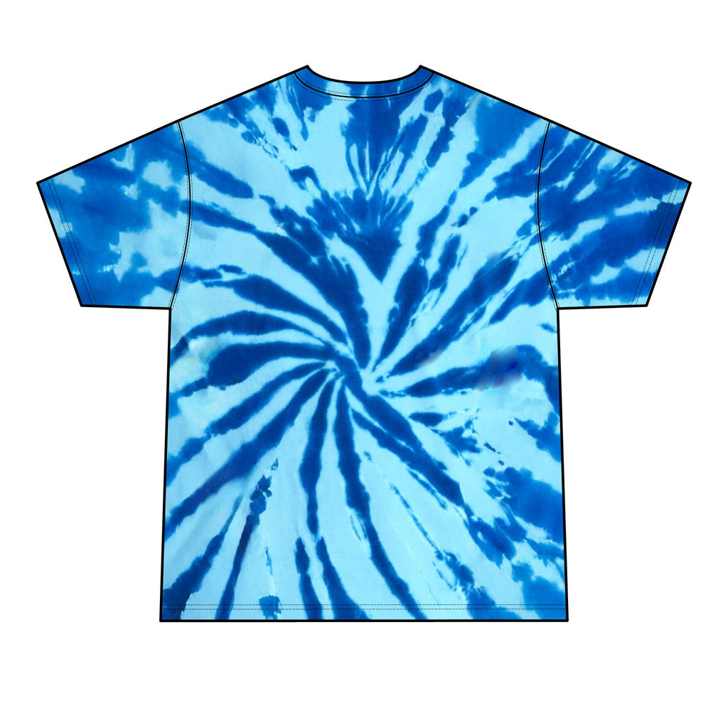 Tie-Dye T-Shirt — Retro Orange Pink Spiral with Thrashed Flame RAGRUTS Tee