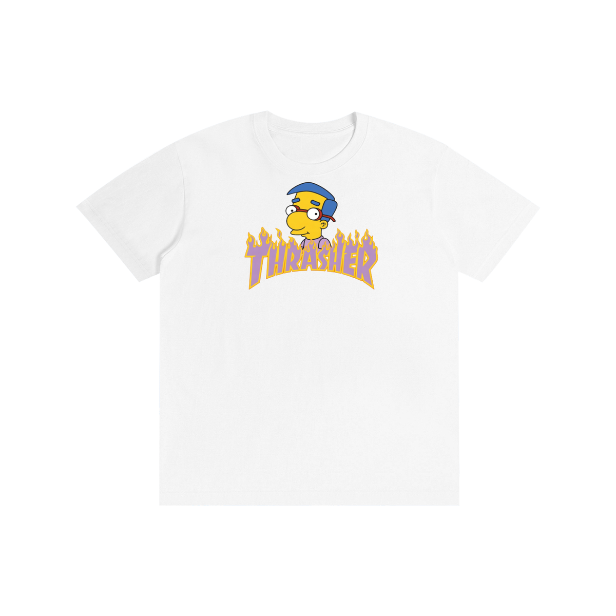 Thrashed Milpool - Saturday Morning Skater Graphic T-Shirt – Black Retro Cartoon Streetwear Tee