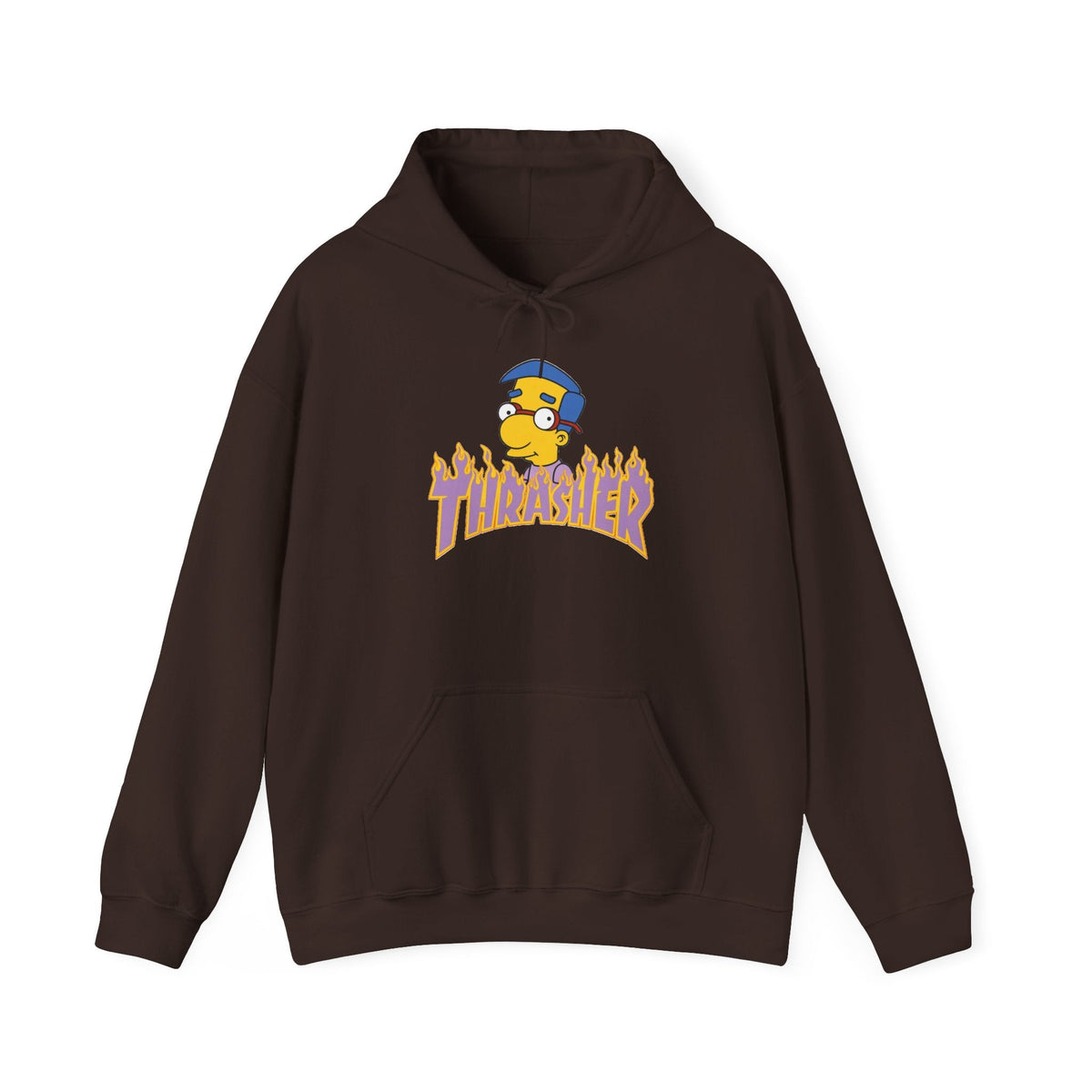 Thrashed Milpool Graphic Hoodie – Skate Punk Cartoon Pullover