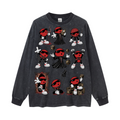 260GSM Men's Heavyweight Vintage-Wash Loose-Fit Long-Sleeve T-Shirt Snow Wash
